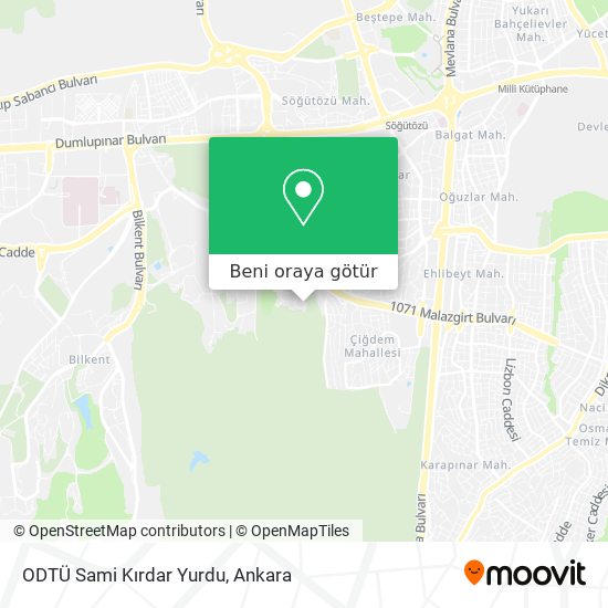 ODTÜ Sami Kırdar Yurdu harita