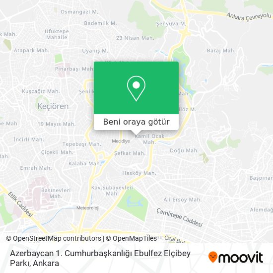 Azerbaycan 1. Cumhurbaşkanlığı Ebulfez Elçibey Parkı harita