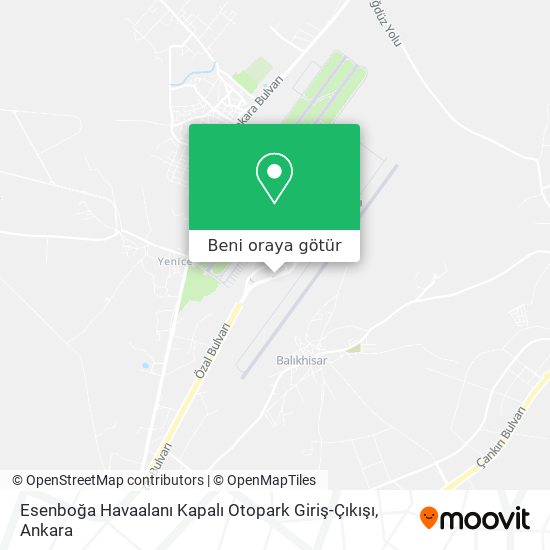 Esenboğa Havaalanı Kapalı Otopark Giriş-Çıkışı harita