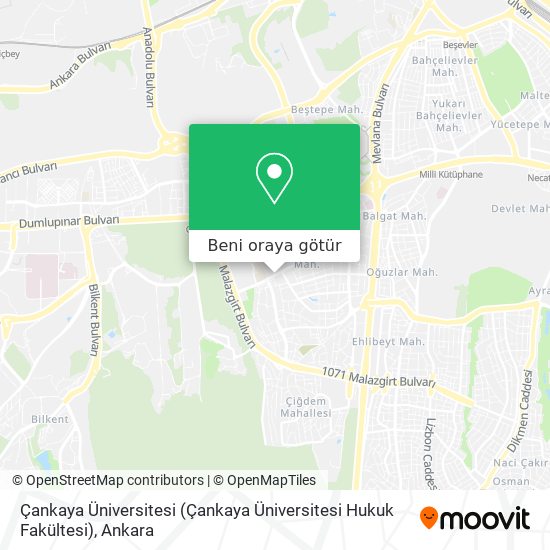 Çankaya Üniversitesi (Çankaya Üniversitesi Hukuk Fakültesi) harita