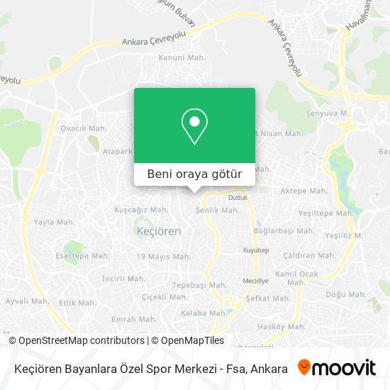 Keçiören Bayanlara Özel Spor Merkezi - Fsa harita