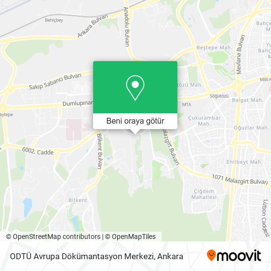 ODTÜ Avrupa Dökümantasyon Merkezi harita