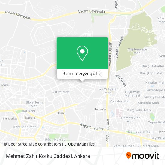 Mehmet Zahit Kotku Caddesi harita