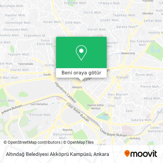 Altındağ Belediyesi Akköprü Kampüsü harita