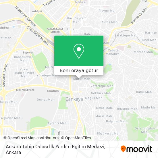 Ankara Tabip Odası İlk Yardım Eğitim Merkezi harita