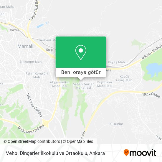 Vehbi Dinçerler İlkokulu ve Ortaokulu harita