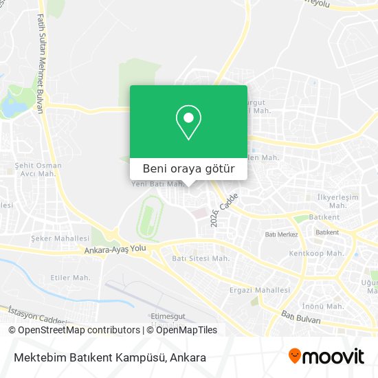 Mektebim Batıkent Kampüsü harita