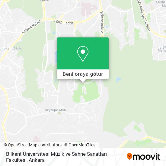 Bilkent Üniversitesi Müzik ve Sahne Sanatları Fakültesi harita