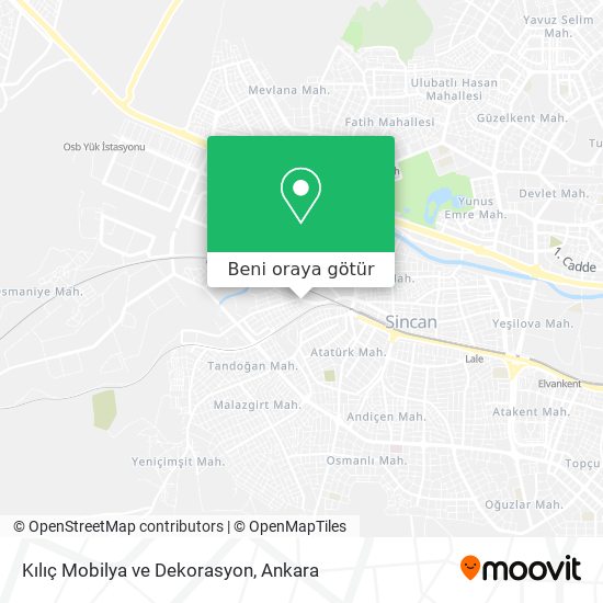 Kılıç Mobilya ve Dekorasyon harita