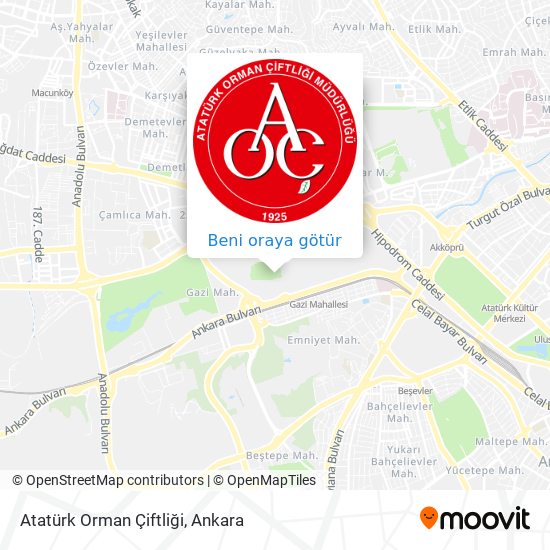 Atatürk Orman Çiftliği harita
