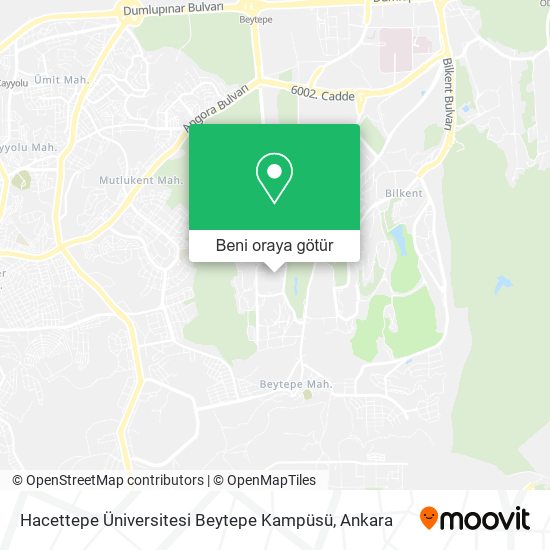 Hacettepe Üniversitesi Beytepe Kampüsü harita