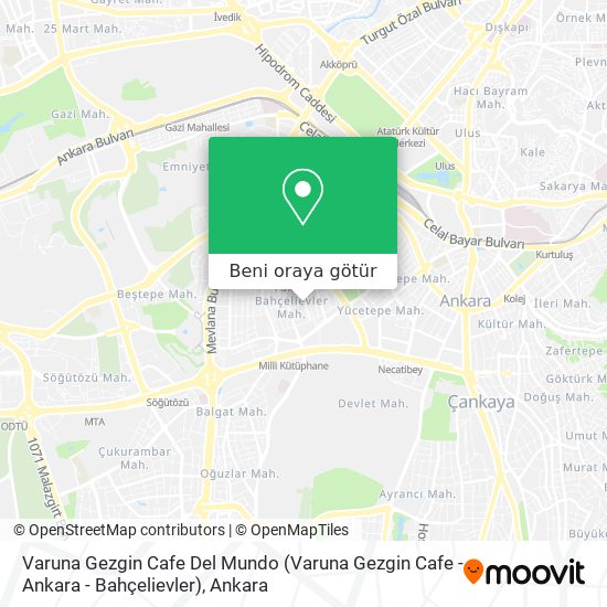 Varuna Gezgin Cafe Del Mundo (Varuna Gezgin Cafe - Ankara - Bahçelievler) harita