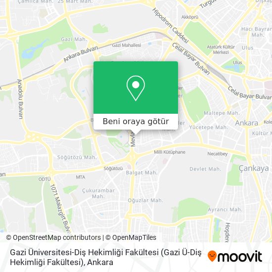 Gazi Üniversitesi-Diş Hekimliği Fakültesi harita
