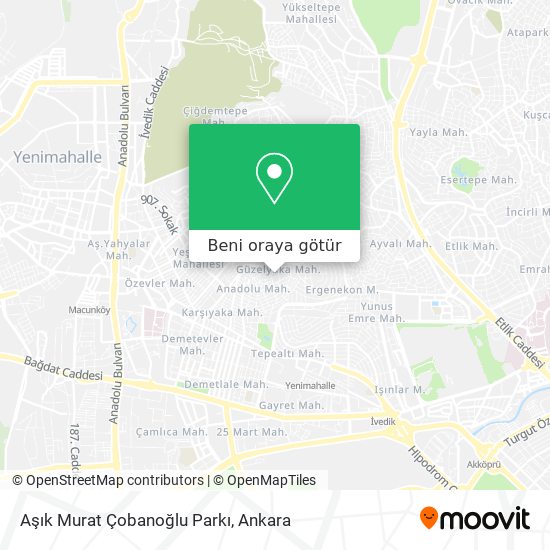 Aşık Murat Çobanoğlu Parkı harita