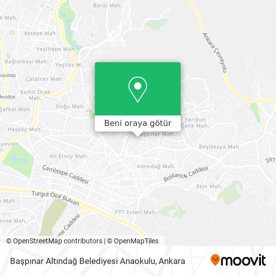 Başpınar Altındağ Belediyesi Anaokulu harita