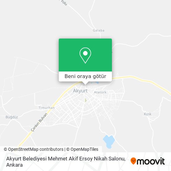 Akyurt Belediyesi Mehmet Akif Ersoy Nikah Salonu harita