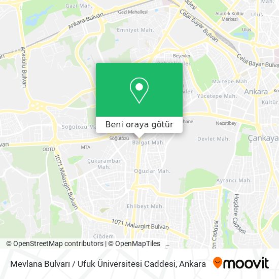 Mevlana Bulvarı / Ufuk Üniversitesi Caddesi harita