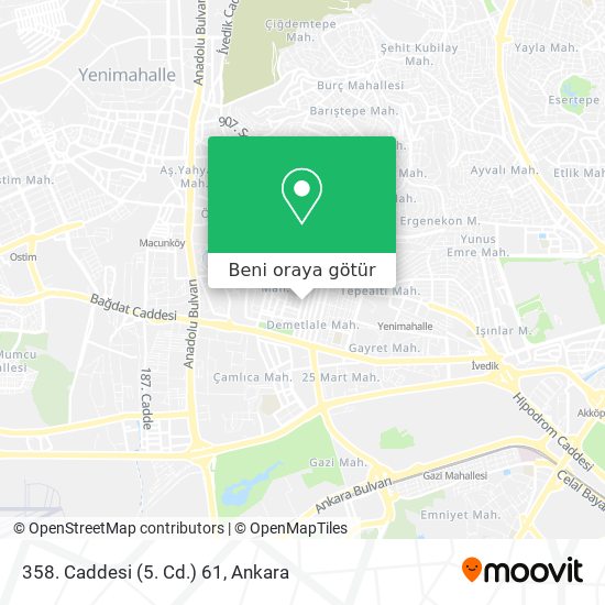 358. Caddesi (5. Cd.) 61 harita