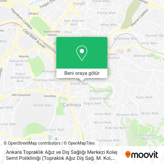 Ankara Topraklık Ağız ve Diş Sağlığı Merkezi Kolej Semt Polikliniği harita