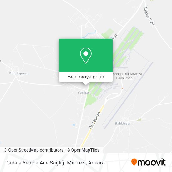 Çubuk Yenice Aile Sağlığı Merkezi harita
