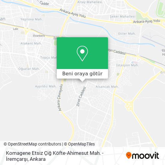 Komagene Etsiz Çiğ Köfte-Ahimesut Mah. - İremçarşı harita