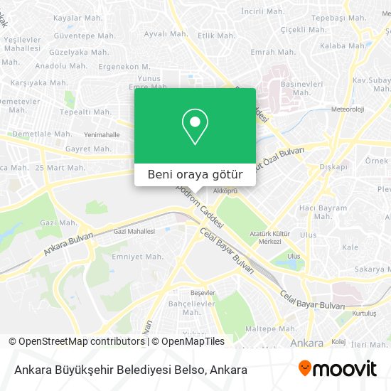 Ankara Büyükşehir Belediyesi Belso harita