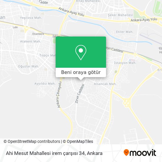 Ahi Mesut Mahallesi irem çarşısı 34 harita