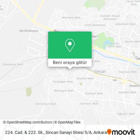 224. Cad. & 222. Sk., Sincan Sanayi Sitesi 5 / A harita