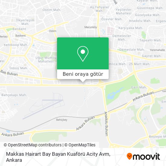 Makkas Hairart Bay Bayan Kuaförü Acity Avm harita