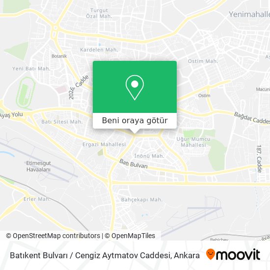 Batıkent Bulvarı / Cengiz Aytmatov Caddesi harita