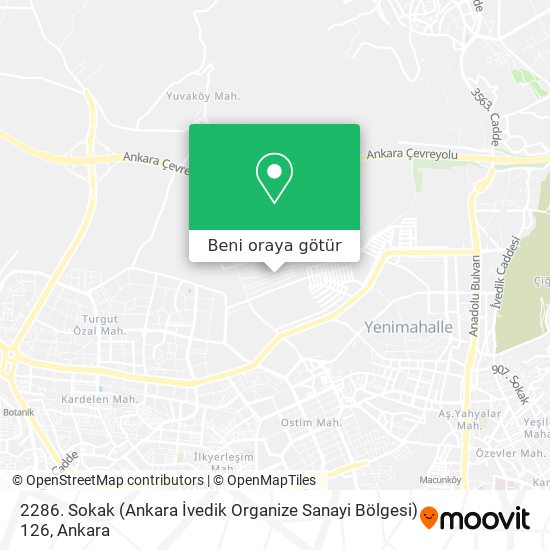 2286. Sokak (Ankara İvedik Organize Sanayi Bölgesi) 126 harita