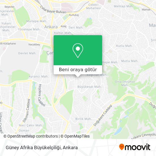 Güney Afrika Büyükelçiliği harita