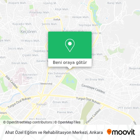 Ahat Özel Eğitim ve Rehabilitasyon Merkezi harita