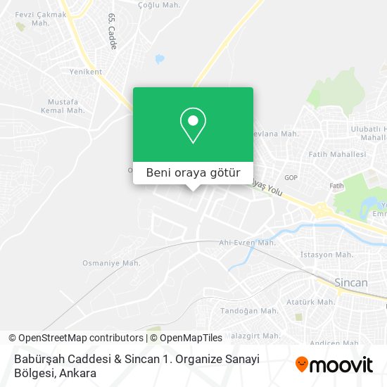 Babürşah Caddesi & Sincan 1. Organize Sanayi Bölgesi harita