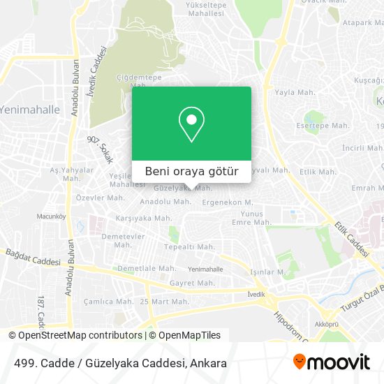 499. Cadde / Güzelyaka Caddesi harita