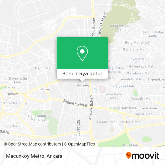 Macunköy Metro harita