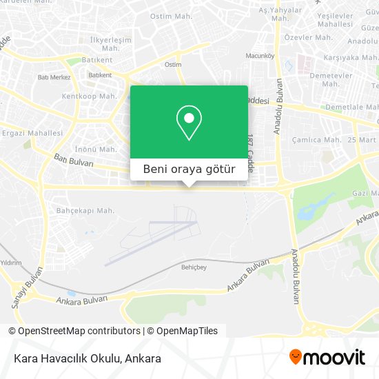 Kara Havacılık Okulu harita