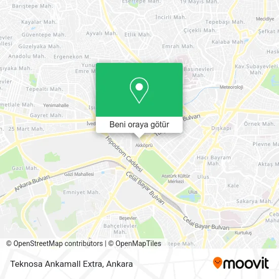 Teknosa Ankamall Extra harita