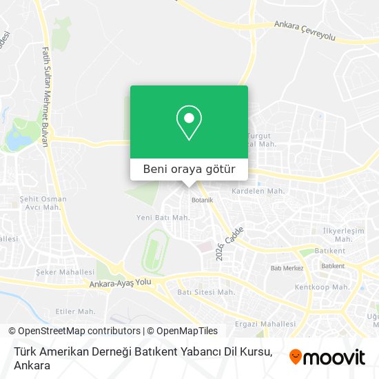 Türk Amerikan Derneği Batıkent Yabancı Dil Kursu harita