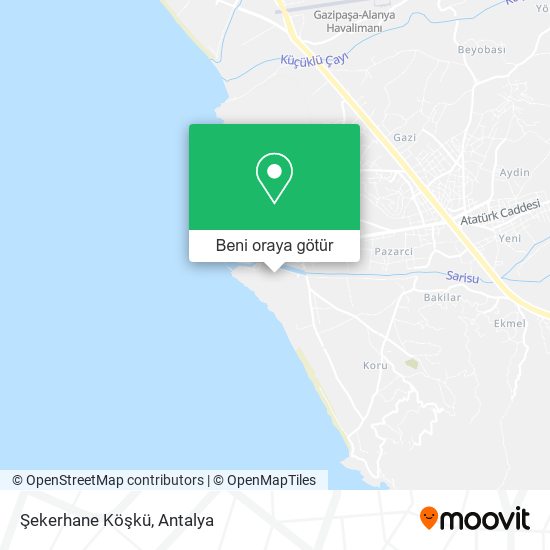 Şekerhane Köşkü harita