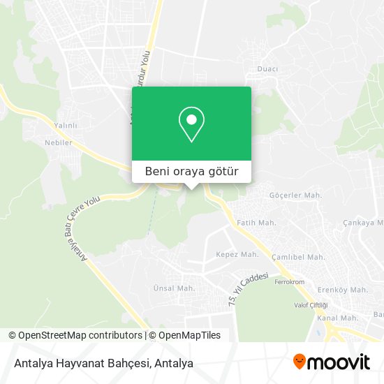 Antalya Hayvanat Bahçesi harita