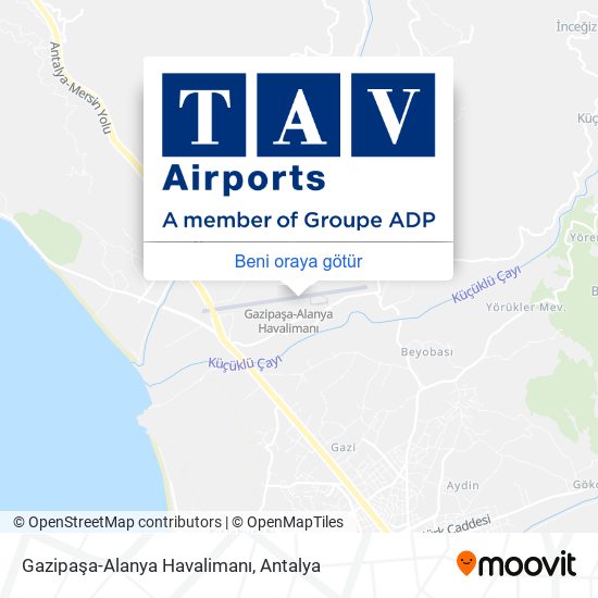 Gazipaşa-Alanya Havalimanı harita