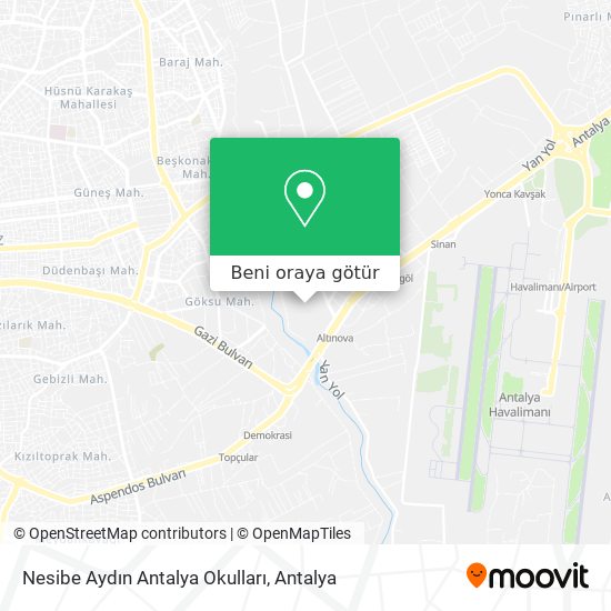 Nesibe Aydın Antalya Okulları harita