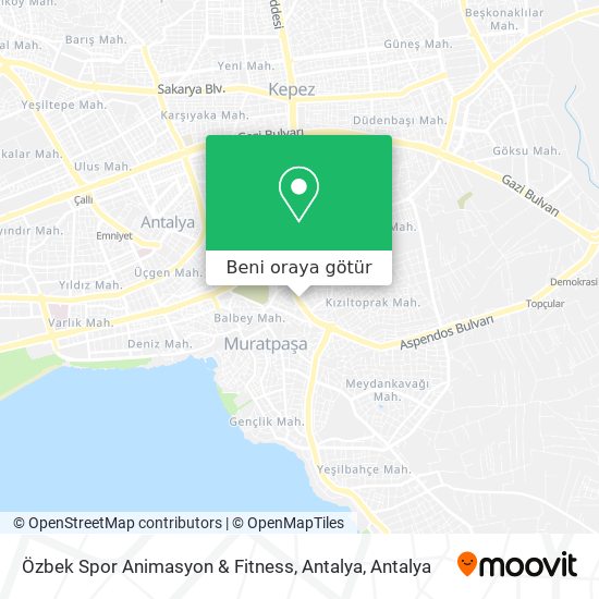 Özbek Spor Animasyon & Fitness, Antalya harita