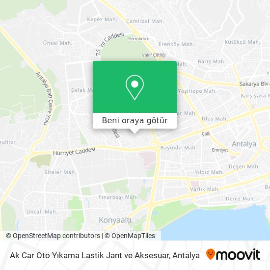 Ak Car Oto Yıkama Lastik Jant ve Aksesuar harita