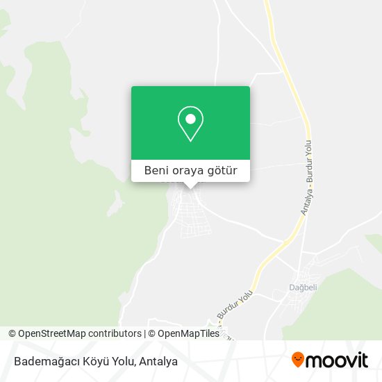 Bademağacı Köyü Yolu harita
