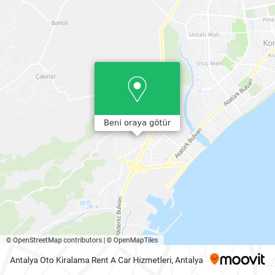 Antalya Oto Kiralama Rent A Car Hizmetleri harita