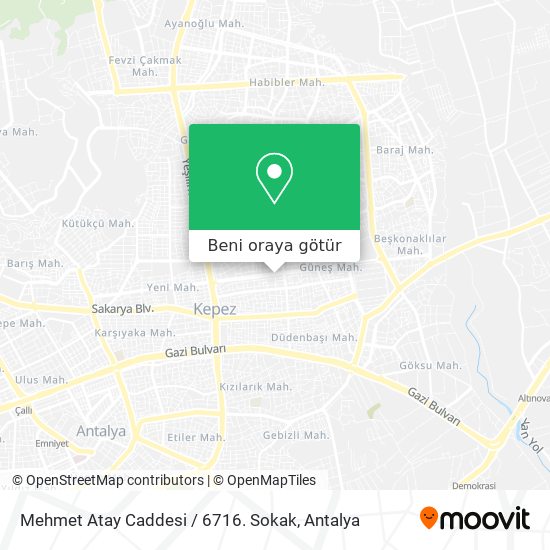 Mehmet Atay Caddesi / 6716. Sokak harita
