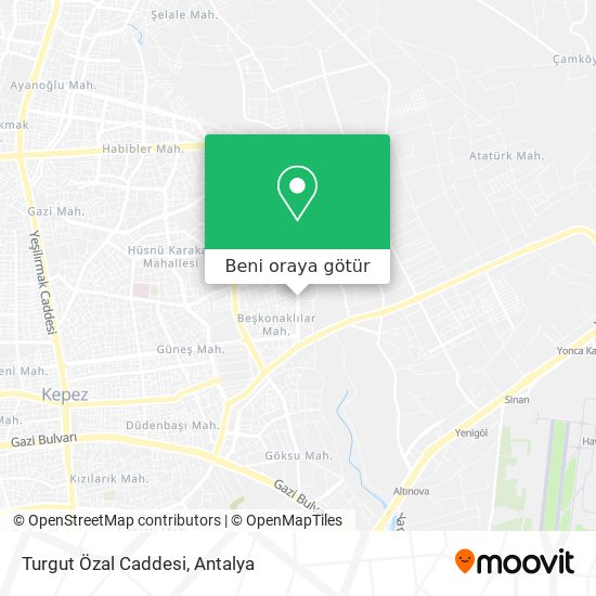 Turgut Özal Caddesi harita