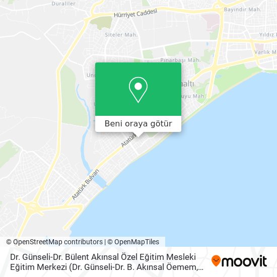 Dr. Günseli-Dr. Bülent Akınsal Özel Eğitim Mesleki Eğitim Merkezi harita